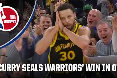 Steph Curry says NIGHT NIGHT to the Celtics after dagger 3 in OT | NBA on ESPN