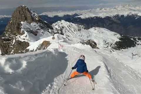 85% steep most difficult ski run in Europe Le Grand Couloir in Courchevel with Alexis age 5 03/2023