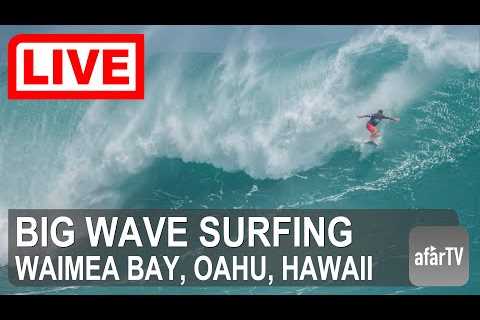 🌎 LIVE in 4K: XXL Swell arriving to Waimea Bay for Big Wave Surfing!