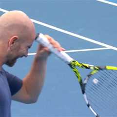 Tennis Star Left Bleeding from Face After Hitting Himself with Racket... But Legend Slams..
