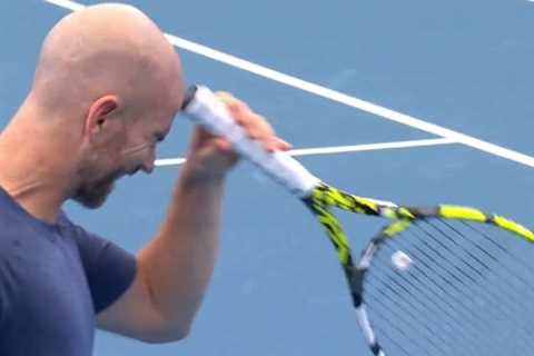 Tennis Star Left Bleeding from Face After Hitting Himself with Racket... But Legend Slams..