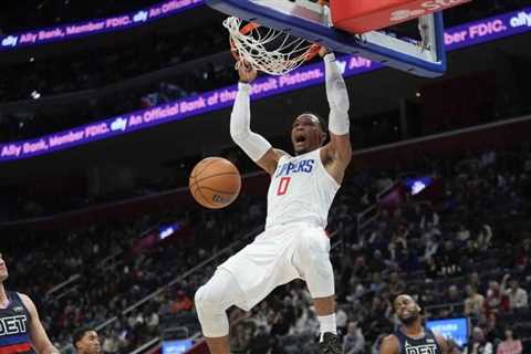 NBA Roundup: Westbrook reaches 25K career points, helps Clippers to win over Pistons