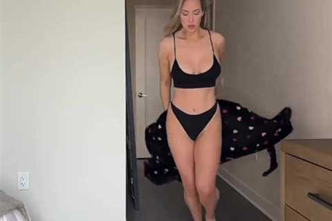 Paige Spiranac throws off dressing gown and slo-mo runs in her undies as fans ‘unfollow to focus on ..