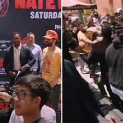 Jorge Masvidal brawls after Nate Diaz refuses presser faceoff