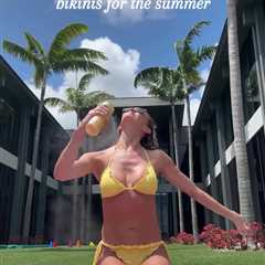 Golf Wag Jena Sims ‘test drives her bikinis for summer’ with fans unable to pick between skimpy..