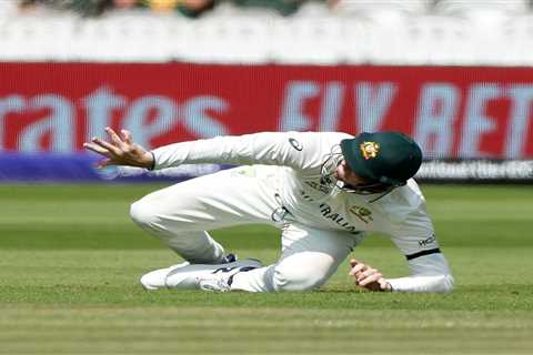 Steve Smith left gagging after spotting his finger hanging off before running into pavilion in..