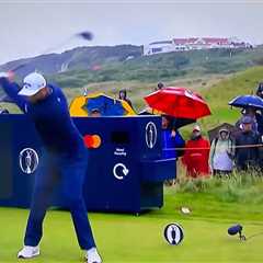 ‘Really clever, whoever that was’ – Tense moment furious Jon Rahm confronts golf fan at The Open