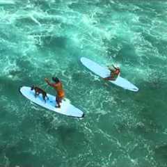 Surfing at Kahalu''u Beach Park, Kona Hawaii