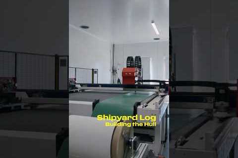 Carbon fibre strips are shaped and laid by hand onto the boat hull mould. #Ferrari #FerrariHypersail