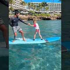 3 kids learn to surf in 10 minutes 😃😳 @jamieobriensurfSchools #hawaii #surflessons