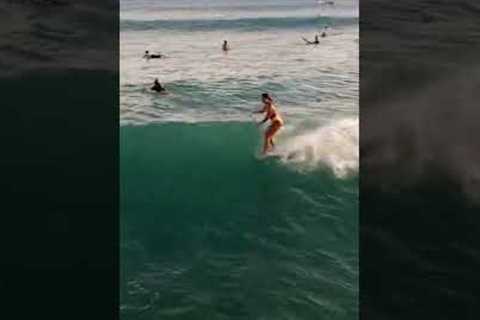 Sunset surfing in Hawaii 🔥 #hawaii #sunset #surfing #shorts